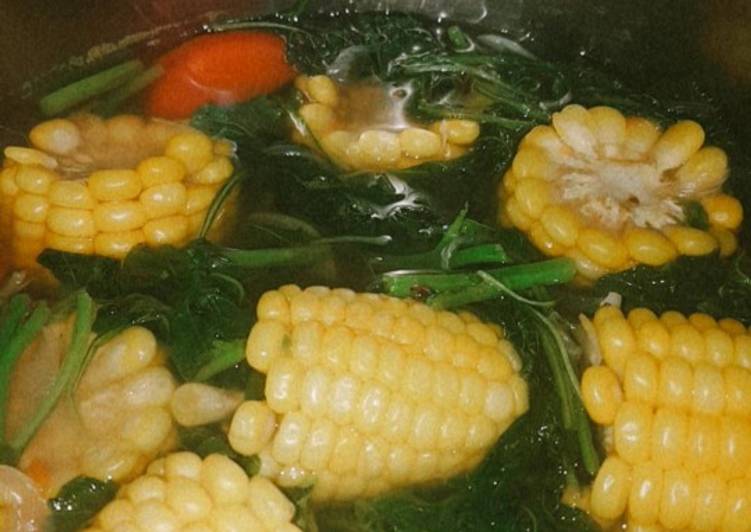 Cara Membuat Sup bayam jagung bening Anti Gagal