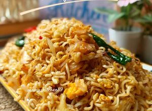 Gambar Mee Segera Goreng Mudah Mamak Style