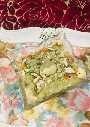 A picture of Lauki (bottle gourd) ka halwa.