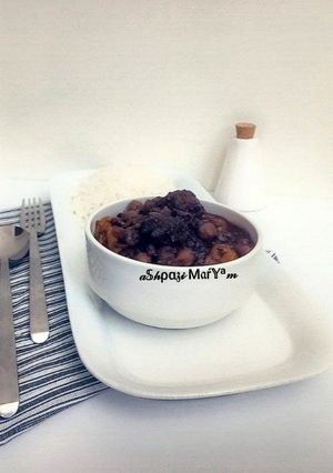 عکسی از دستور خوراک آلو و نخود