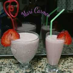 Una foto de Un riquísimo batido 🍹 de fresas 🍓