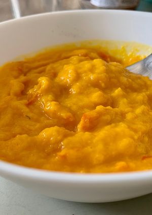 Une photo de Purée de porimarron au lait de coco