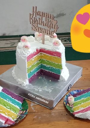 Foto resep Rainbow cake kukus