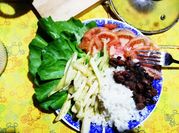 Una foto de feijoada sin carne