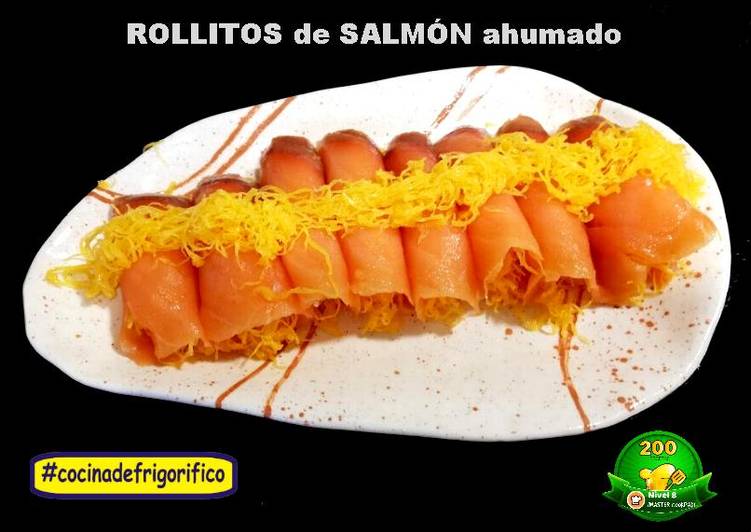 Rollitos de salmón ahumado