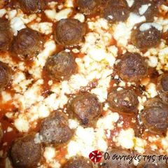 A picture of Keftedakia in the oven.