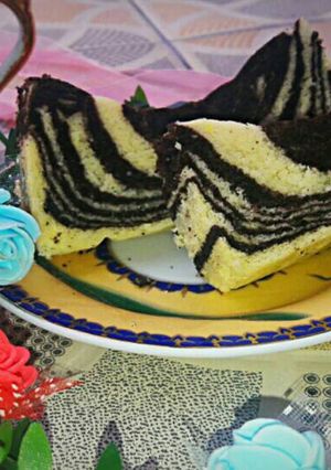 Foto resep Cake Zebra Putih Telur