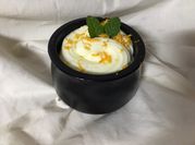 Una foto de mousse de limón