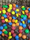 Nutella cake with M&M and wafers biscuit