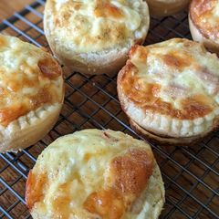 A picture of Summer Picnic or kids party mini Chicken and cheese quiche.