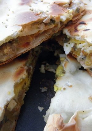 Una foto de Tarta de champiñones y crema
