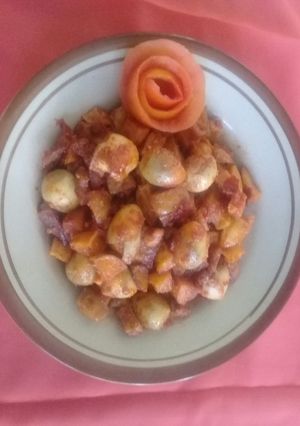 Foto resep Sambel goreng kentang telur puyuh dan krupok derodok