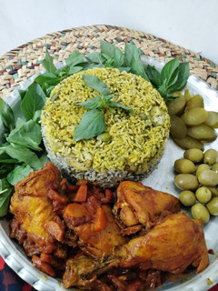عکسی از دستور باقلا پلو با مرغ