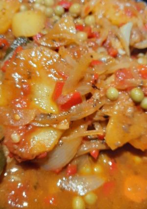 Una foto de Bifes a la criolla en disco