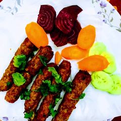 A picture of Kababs & salad #Ramzan special.