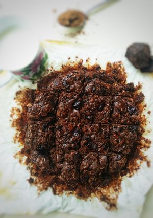 A picture of Eggless chocolate brownie.