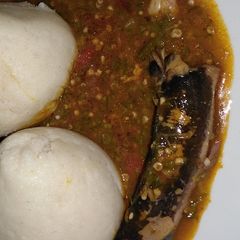 A picture of Danyar kubewa da ppr soup fish da semo.