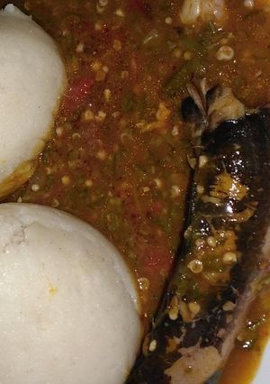 A picture of Danyar kubewa da ppr soup fish da semo.