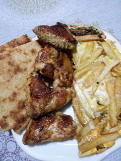 صورة لوصفة سلق بالبطاطا مع اجنحة الدجاج