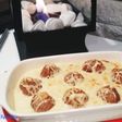 Albóndigas con sorpresa de Idiazábal sobre puré de patata