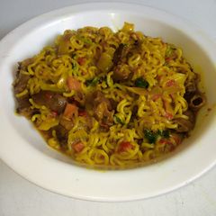 Tumeric noodles A picture of Tumeric noodles.