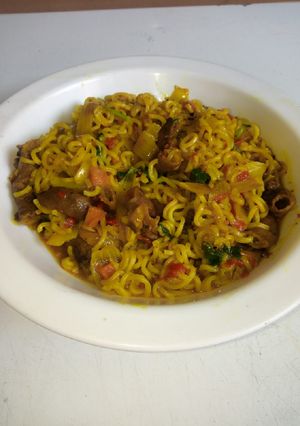 A picture of Tumeric noodles.