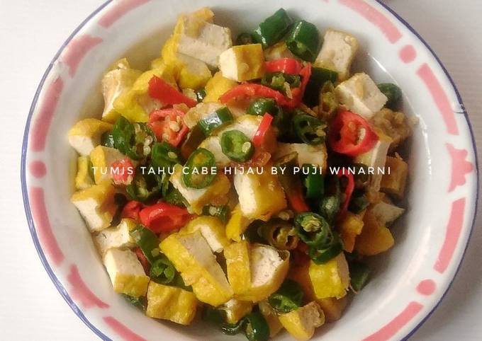 Resep Tumis Tahu Cabe Hijau Oleh Puji Winarni Cookpad