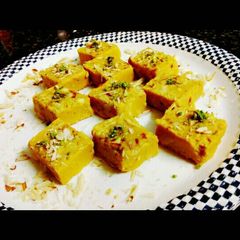 A picture of Besan ki barfi.