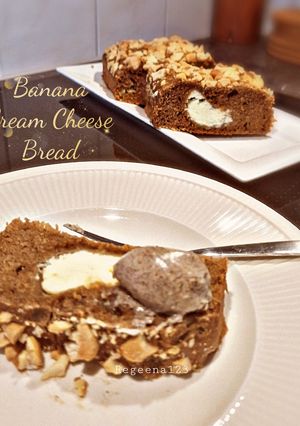 Foto resep Banana Cream Cheese Bread with Cinnamon Butter