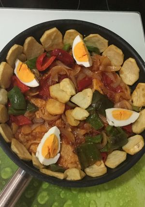 Una foto de Sartén de pollo y pisto