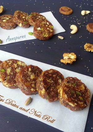 A picture of Dried  Figs  Dates  and Nuts Roll.