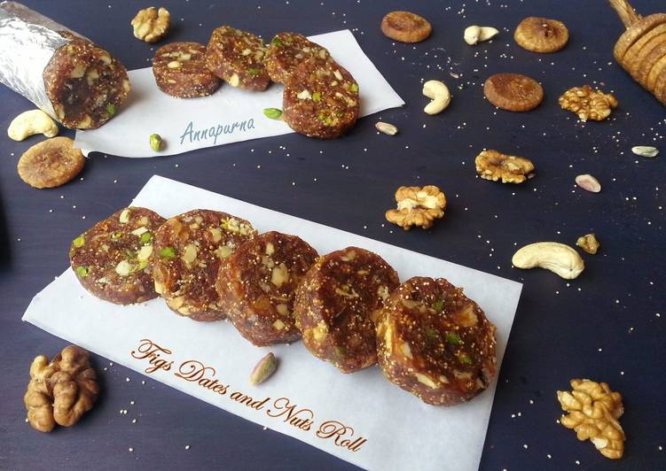 Steps to Make Ultimate Dried  Figs  Dates  and Nuts Roll