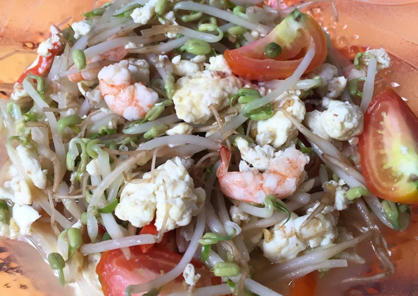 Tumis Tauge Udang Telur (menu diet kalori)