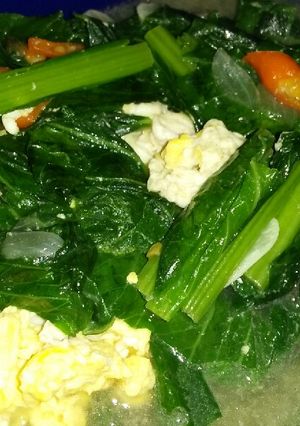 Foto resep Tumis Sawi + Telur