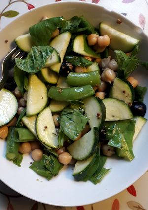 A picture of Chick pea & Courgette salad.