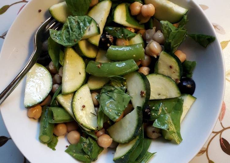 Steps to Make Homemade Chick pea &amp; Courgette salad