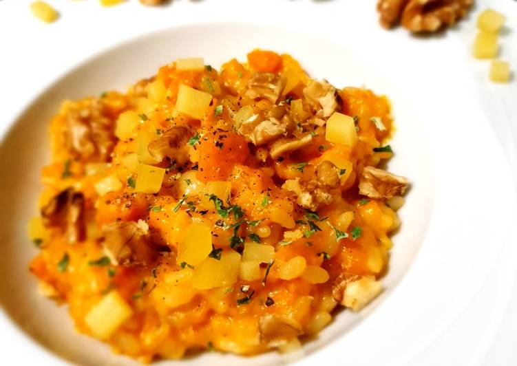 Comment Servir Risotto automnal : butternut, noix, comté