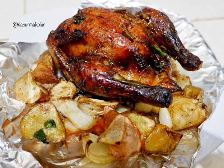 Bagaimana Membuat Honey Roasted Chicken with Potato Wedges - Ayam Panggang Madu, Bisa Manjain Lidah