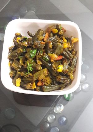 A picture of Garlic Bhindi.