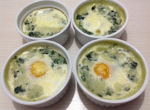 Una foto de Espinacas con huevos a la crema
