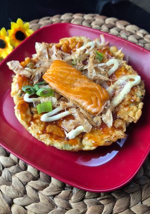 Foto resep Okonomiyaki Seafood Salmon Sederhana
