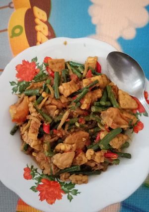 Foto resep Tumis tempe teri kacang panjang
