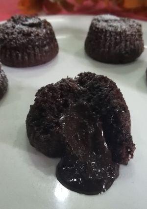A picture of Wheat flour choco lava cup cake.