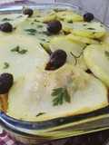 Filé de merluza com batatas ao forno