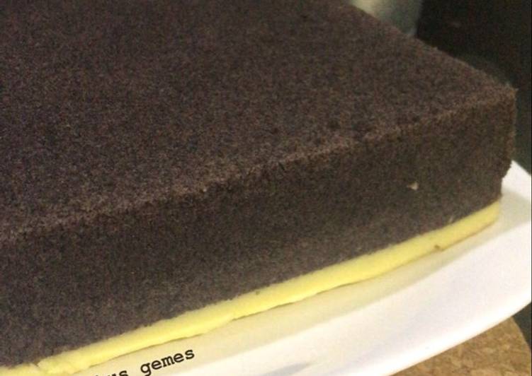 Cara Gampang Membuat Bolu kukus ketan hitam lapis cream cheese Anti Gagal