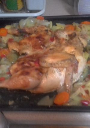 Una foto de Pollo escondido al horno