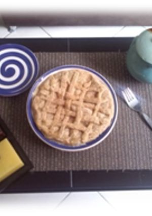Una foto de Pie de manzana en microondas
