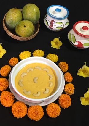 A picture of Mango Shrikhand.