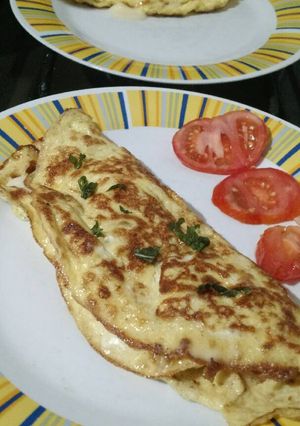 Una foto de Omelette Caprese