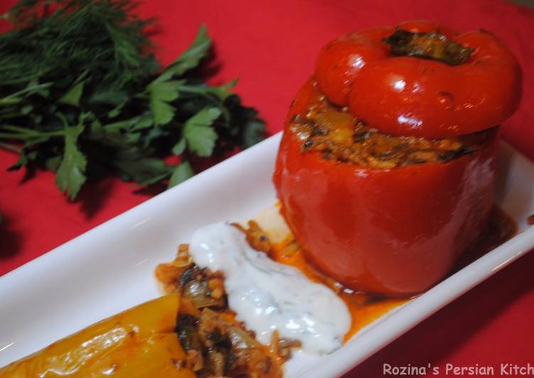 Recipe of Award-winning Persian Stuffed bell peppers